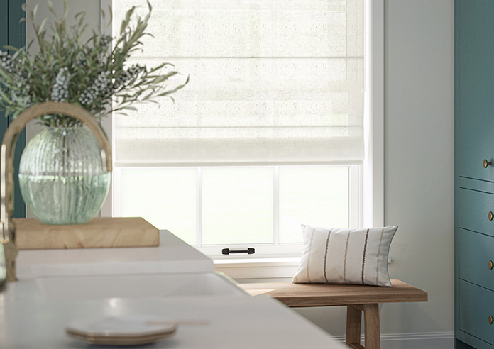 Petra Voile, Simple White - Twist&Fit Roman Blind - Image 5